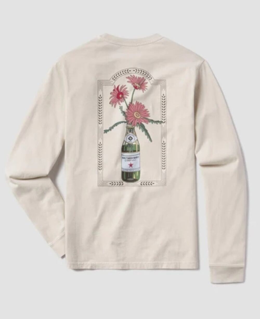 Southern Shirt Co Long Sleeve Pocket Tee Womens M Cotton Floral Preppy NWT